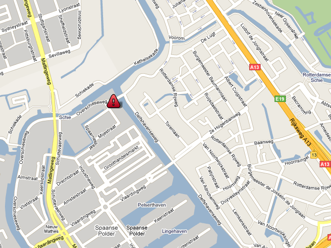 Knelpunt 2: Overschie Vaarwater: Schiedamse Schie/Delfshavense Schie GPS Locatie: N 51.56.722, E 004.25.