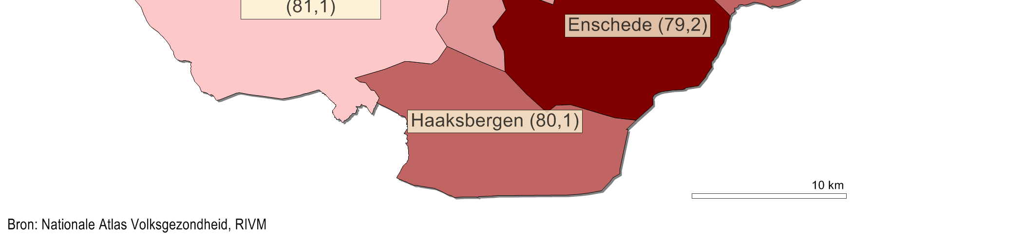 3). Ruim vier op de tien inwoners (42%) in Twente is afkomstig uit Almelo, Twenterand of Enschede.