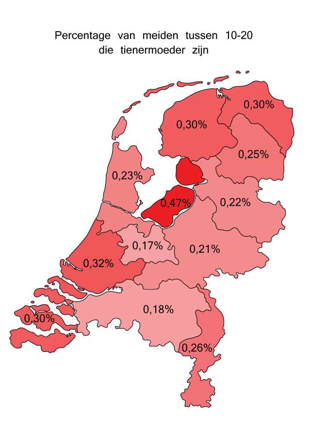 1.3 Aantal tienermoeders in Nederland Het aantal tienermoeders in Nederland daalt al jaren. In een periode van 10 jaar is het aantal tienermoeders drastisch afgenomen.