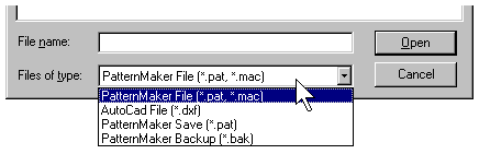 OPEN commando U kunt ook een Back up bestand openen (.BAK) via het OPEN commando.