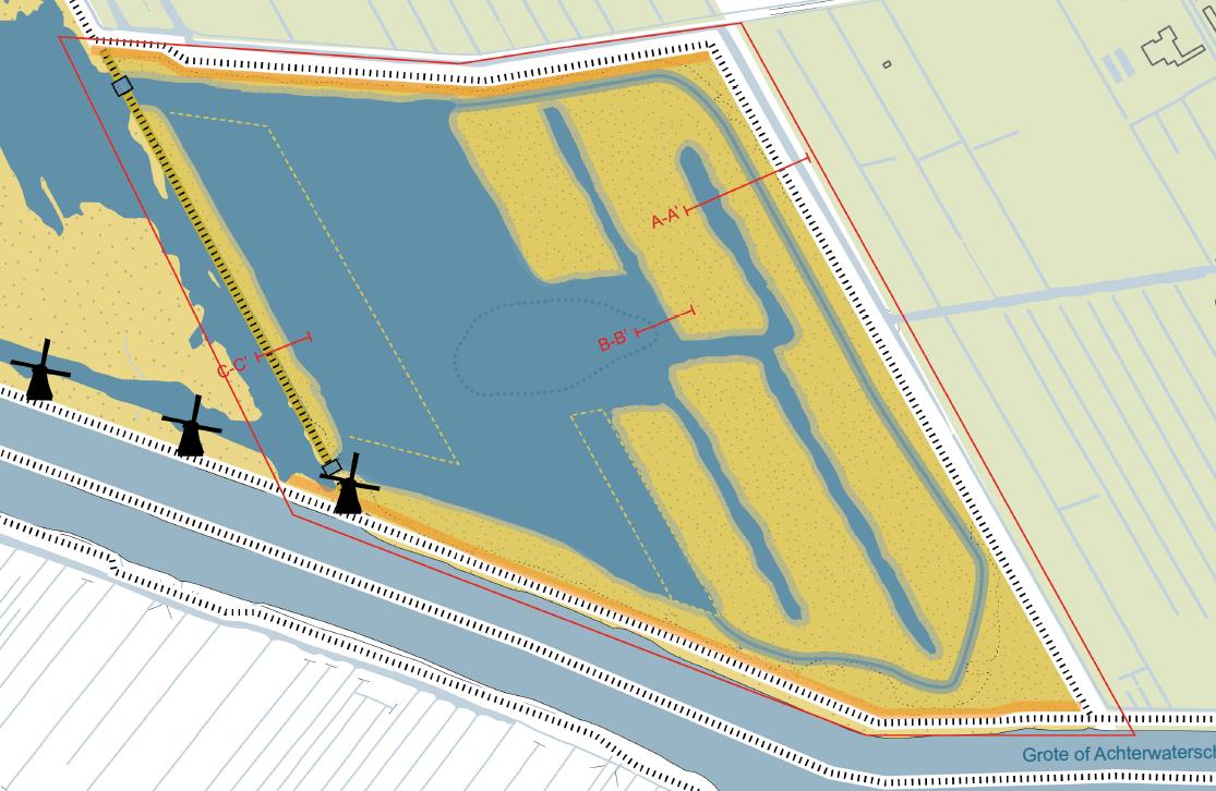 2000-gebied Boezems Kinderdijk: Herstel van grote oppervlakten/brede zones overjarig riet, inclusief waterriet, door herstel van natuurlijke peildynamiek en tegengaan verdroging ten behoeve van