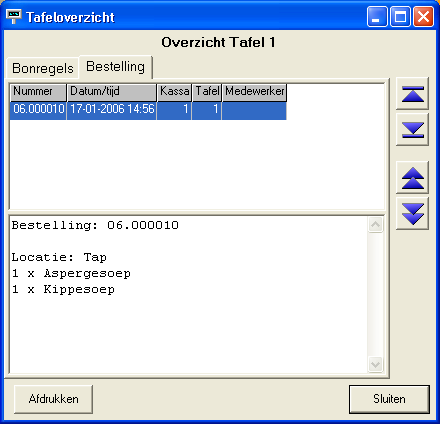 3 Hoe er mee te werken Wanneer de kassa is opgestart geeft deze automatisch de laatst gebruikte tafelweergave weer.