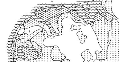 Afbeelding 5: Ligging van de strandwallen ter plaatse van de huidige waddeneilanden omstreeks 2300 vc. (Ter Wee, 1986.