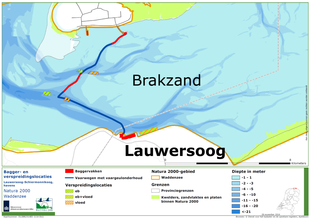 Kaart B3.2c. Bagger- en verspreidingslocaties voor het kombergingsgebied Zeegat Ameland (Terschelling-Ameland). Kaart B3.2d.