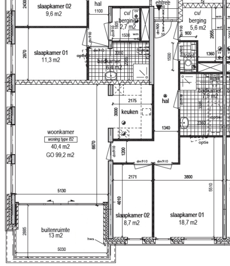 1E EN 2E VERDIEPING APPARTEMENT B2 1E EN 2E VERDIEPING l SCHAAL