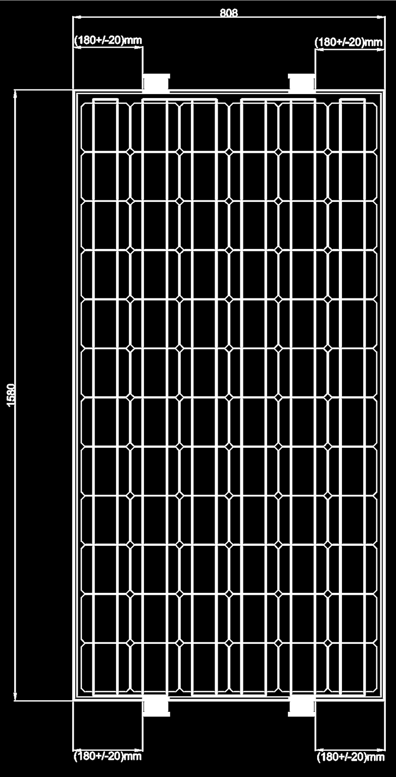 Moduletype: 6x12 5inch cells -- typical dimensions: 1580x808x35mm Producttypes: GH175M125, GH180M125, GH185M125, GH190M125, GH195M125, GH200M125 Montage op de lange zijde