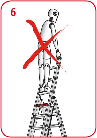 Veilig werken op een ladder: do s en don ts Beklim een ladder nooit met meer dan één persoon.