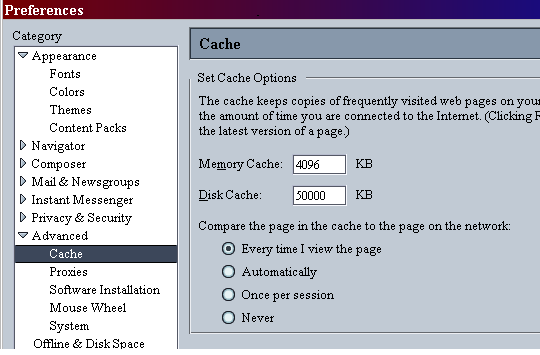 De webclient installeren! Netscape configureren: 1. Open Netscape. 2. Klik op Edit (Bewerken) > Preferences (Voorkeuren). Het dialoogvenster Preferences (Voorkeuren) wordt weergegeven. 3.