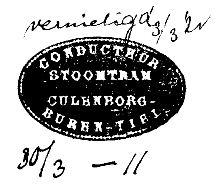 BUREN / CULENBORG v.v. Tramtraject BLTR 0129A Buren-Culenborg Letters: A A1 BLTR 0129B Culenborg-Buren Cijfers: I III 1911-03-08 Een boven- en benedenblokje werd toegezonden op 8 maart 1911.