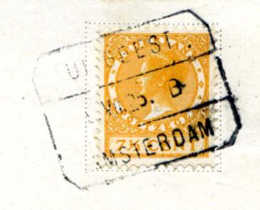 BLTR 0057B Uitgeest-Amsterdam Letters: A B C D E 1910-07- In het stempelboek van De Munt zijn afdrukken aangebracht van twee blokstempels.