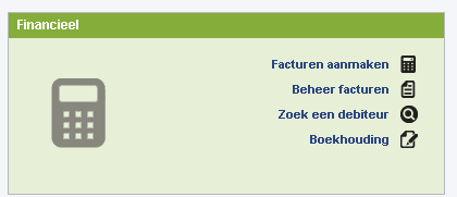 Factureren Figuur 18 Factureren Het factureren in Abakus compleet gaat via: het Dashboard Facturen aanmaken de Agenda Factureren via het Dashboard: Facturen aanmaken Wanneer u klikt op de optie