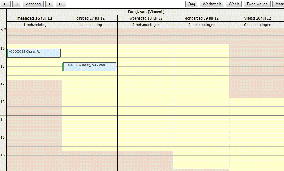 Agenda-instellingen, afspraaktypes en planperiodes Figuur 6 Abakus Compleet agenda >> Hoe wordt in Abakus compleet gebruik gemaakt van agenda s?