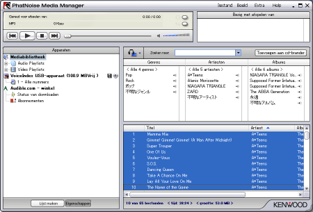 Liedjes overzetten Zet met behulp van Media Manager uw favoriete liedjes over naar een ACDrive medium (USB) om ze weer te geven met een Kenwood