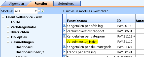 3.2.11 Kosteninformatie op rapport Kengetallen per categorie In de module Autorisatie kan ingesteld worden of de kosteninformatie wel/niet getoond moet