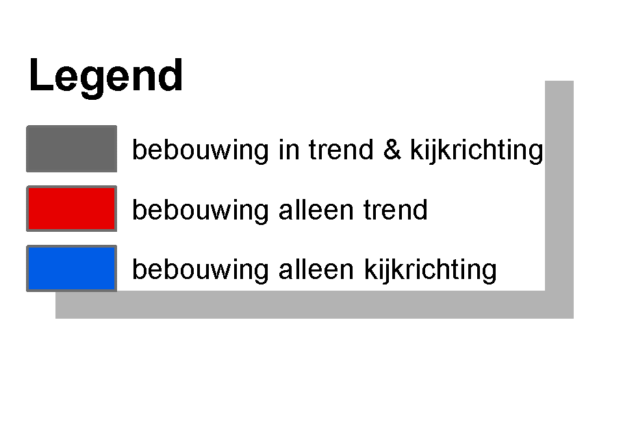 Kijkrichting Bundeling en Intensivering (2) Infrastructuurvarianten: Trendvariant: MIT (2005) + weginfrastructuurpakket Nota Mobiliteit Verschil bebouwing tussen bundeling en trendvariant in 2040