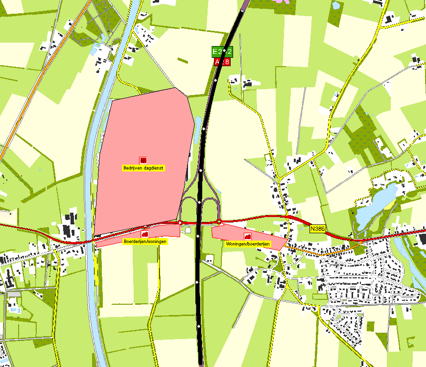 Binnen het invloedsgebied van de leiding bevinden zich in hoofdzaak boerderijen en woningen en beide bedrijventerreinen. 4.2 