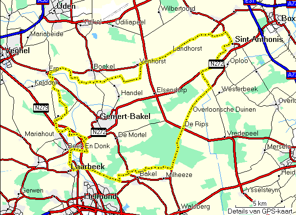 Route 15 A+B - 69 km Aarle-Rixtel St Anthonis-Oploo-Westerbeek-De Rips-Milheeze-Bakel-Aarle-Rixtel- Beek en Donk-Boerdonk-Erp-Boekel-Huize
