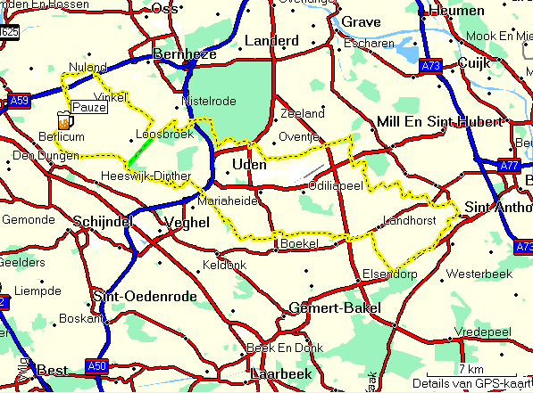 Route 4 B -100 km Nuland A -77 km met PAUZE St Anthonis-Ledeacker-Wilbertoord-Mill-Oventje-Uden-Nistelrode- Loosbroek A-groep: RD
