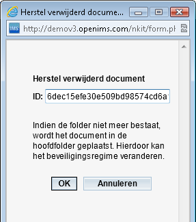 12 PRULLENBAK In de prullenbak is een overzicht beschikbaar van alle verwijderde documenten en/ of webpagina s.