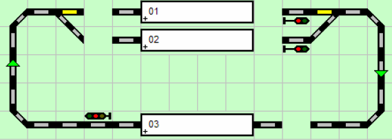 Stap 19 7.1.2 Blokken configureren De blokken hebben op dit moment nog geen omvangrijke configuratie nodig. De configuratiemogelijkheden worden uitvoerig besproken in de Rocrail Wiki. 7.2 Terugmelder In dit hoofdstuk worden de Terugmelders (Bezetmelders) in het Railplan toegevoegd en aangemaakt.