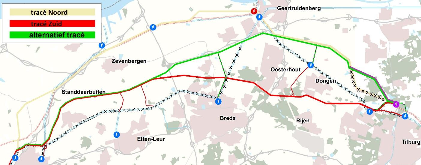 Infographic 380kV Zuid-West Tracévergelijking Zuid vs A59 Midden Saldo bovengrondse tracé +67,8 km + 72,4 km Beste keuze Lengte tracé 75 km 72,4 km Doorsnijding EHS 12,9 km 20,7 km Afstand tot rand