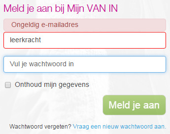 Wat doe je als je bij het aanmelden een foutmelding krijgt? Verschijnt er bij het aanmelden bij Mijn VAN IN een foutmelding?