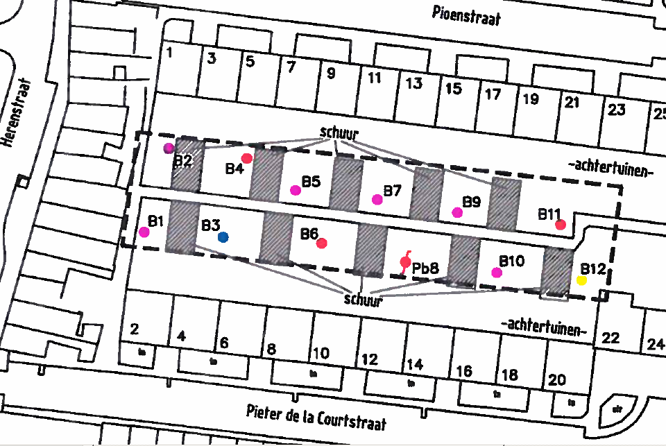 Bijlage 1 metingen lood, zink en PAK s in de bodem Er is een bodemonderzoek uitgevoerd in de Pioenhof. Op 12 plaatsen (B1 t/m B12; Pb8, zie Figuur 1) een is monster genomen van de laag 0 50 cm diepte.