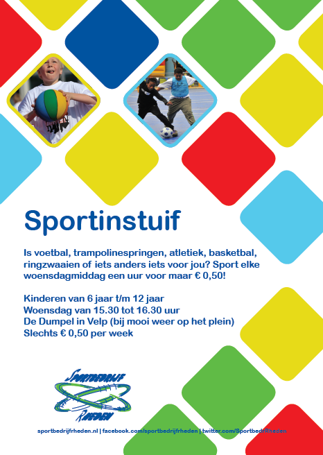 Beweegteam gemeente Rheden Vanaf heden heeft Sportbedrijf Rheden een beweegteam. Dit team organiseert en begeleidt diverse sportactiviteiten zoals de wekelijkse sportinstuiven.