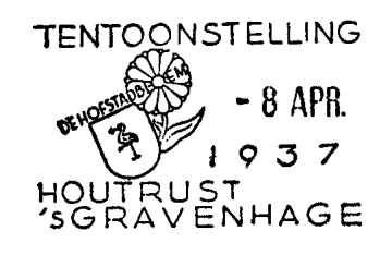 s-gravenhage Voorjaars-Bloemententoonstelling De Hofstadbloem 1937 Dienstorder No 204 van 7 april 1937: Gelegenheidsstempel.
