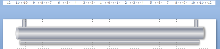 2.10. Rechtsklik op het 2e staafje > Grootte en positie 2.11. Rechtsklik op cilinder > Grootte en positie Horiz. : 11,95cm, Vert.