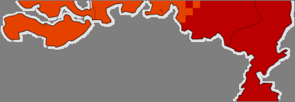 3. Fotochemische luchtverontreiniging Figuur 6 O 3 : ruimtelijke verdeling van het aantal dagen met overschrijding van de EU-norm voor vegetatie (2006).