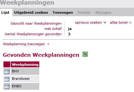 Figuur 18: Instellen volgorde evaluatievragen 2.3.4 Weekplanningen Binnen de cursusplanner is het mogelijk om gebruik te maken van verschillende planningen.