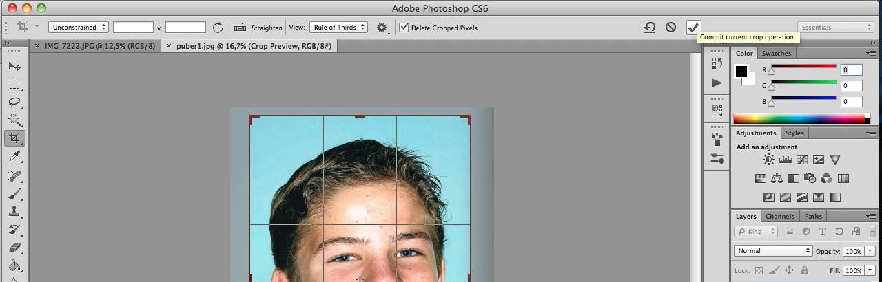Workshop Photoshop Bestand openen en bekijken Klik: bestand / file Kies: openen / open Kies je afbeelding en klik op openen. Rechts in het menu bij: lagen zie je een kleine weergave van je foto.