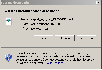 Dit XML bestand kan gebruikt worden