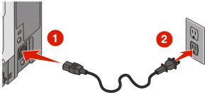 Verbinding maken via een Ethernetnetwerk Aansluiting en configuratie voor bedraad netwerk 1 Sluit de Ethernet-kabel aan op de printer en op een actieve