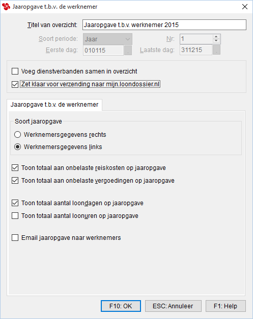 Jaaropgave t.b.v. de werknemer De jaaropgave voor de werknemer bestaat in 2015 uiteraard nog wel. Ga naar Overzichten Jaaropgaven t.b.v. de werknemer Volg de verdere logica.
