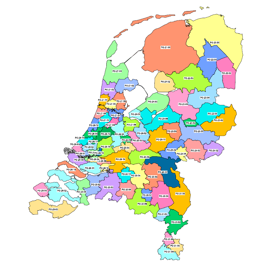 Landelijke indeling samenwerkingsverbanden Primair Onderwijs