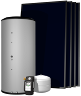 Complete zonneboilersets met HPC-2,5 collector Standaard zonneboiler t.b.v. tapwater verwarming Zonneboilerset Componenten Dakmontage set Collectoropstelling Artikelnr.