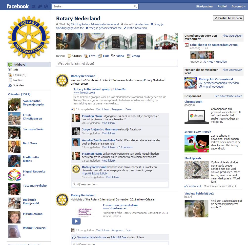 Rotary in Nederland Facebook Account Wat kan ik als Rotarian zoal doen met het RiN Facebook Account?