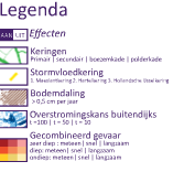 In geel zijn tevens de dijkvakken aangegeven die volgens het Delta Deelprogramma Rijnmond Drechtsteden afgekeurd zijn hetzij nader onderzocht dienen te worden.