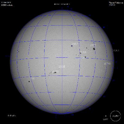 afbeelding 1: Helio Image Viewer Zon op 11-05-2014 door SDO via SOHO website afbeelding 2: Helio Image Viewer Zon op 12-05-2014 door SDO via SOHO website afbeelding 3: Helio Image Viewer Zon op