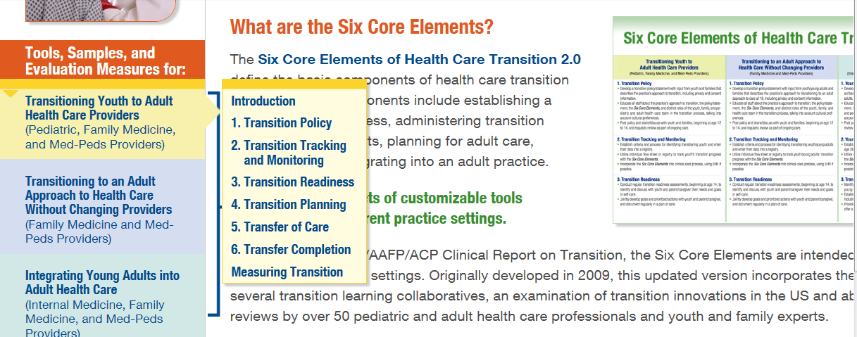 Six core elements of health care