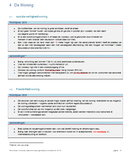 Richtlijnen (basiseisen) voor woningbouw en