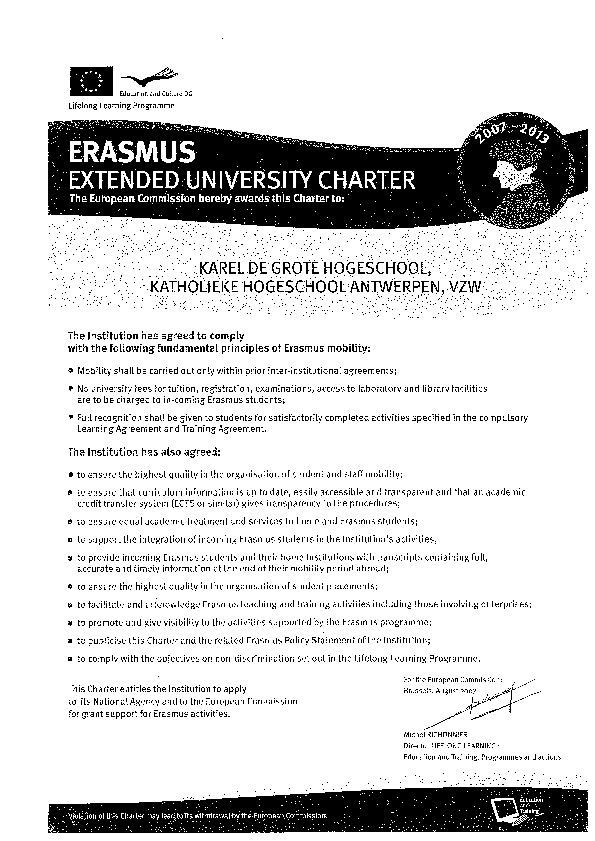 Bijlage 1 Tekst Het Erasmus Extended University Charter