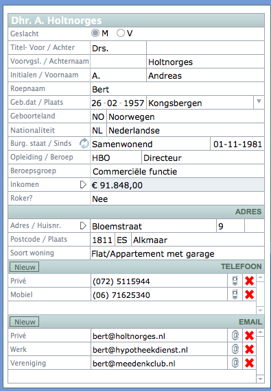 Toelichting invoer persoonlijke gegevens. De toelichting is van toepassing voor alle schermen waar je persoonsgegevens kunt invoeren of muteren.