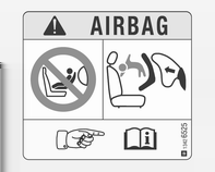 Stoelen, veiligheidssystemen 57 EN: NEVER use a rear-facing child restraint system on a seat protected by an ACTIVE AIRBAG in front of it, DEATH or SERIOUS INJURY to the CHILD can occur.