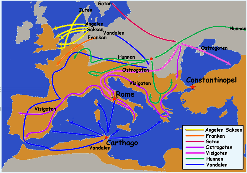 6. Het einde van het Romeinse Rijk Het Romeinse Rijk heeft veel strijd moeten leveren om te blijven bestaan, zo waren er in het jaar 9 en 69 n.chr.