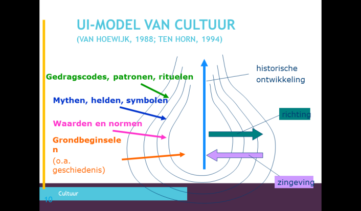 - Contracultuur: is een cultuurpatroon dat ontstaat in en uit conflictsituaties, een vorm van protest als reactie op (delen van) de bestaande cultuur.