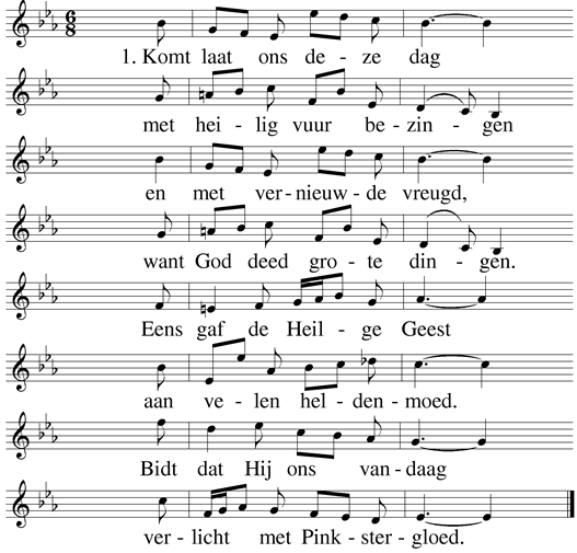 Orgelspel Welkomstwoord door de Initiatiefgroep Roze Vieringen Rotterdam (Wij gaan staan) Lied 1 (NLB 672) LvdK 242 / GVL 628a / OKG624 (Kom laat ons deze dag) vers 1 t/m 4 2.