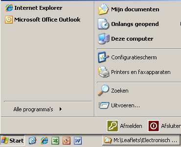 Appendix B: Aanmaken map in Windows U maakt in Windows een nieuwe map aan door linksonder in uw bureaublad te klikken op Start